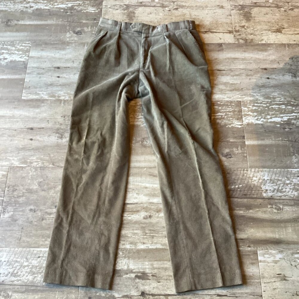 VTG L.L. BEAN Corduroy Pants Beige Comfort Waist Men’s 38x33